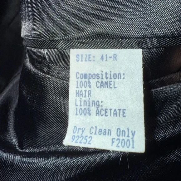 Evan Picone Black Camel Hair Blazer Mens 41R Classic Tailored Old Money